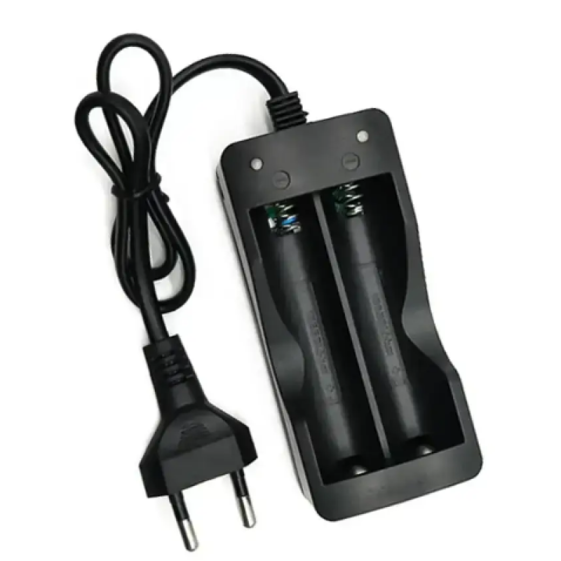 Зарядка от 220V для 2 шт. аккумуляторов 18650 / Черная