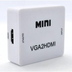 Конвертор для передачі відео і аудіо сигналу / Mini VGA2HDMI / Білий