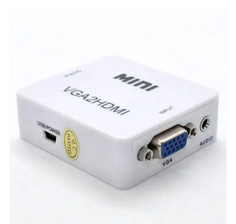 Конвертор для передачі відео і аудіо сигналу / Mini VGA2HDMI / Білий