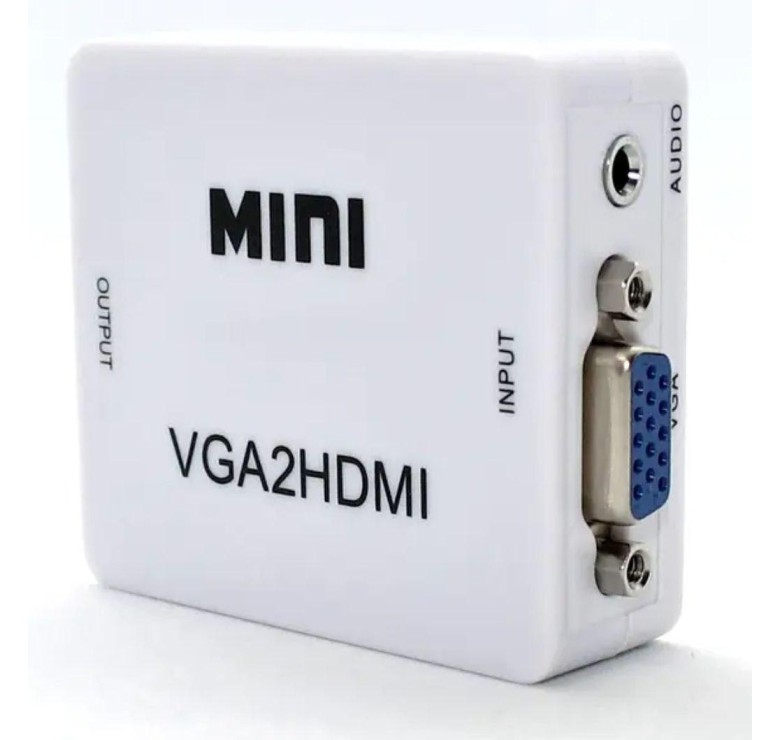 Конвертор для передачі відео і аудіо сигналу / Mini VGA2HDMI / Білий