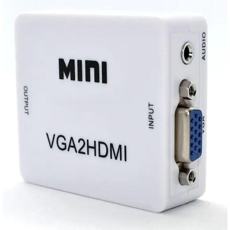 Конвертор для передачі відео і аудіо сигналу / Mini VGA2HDMI / Білий