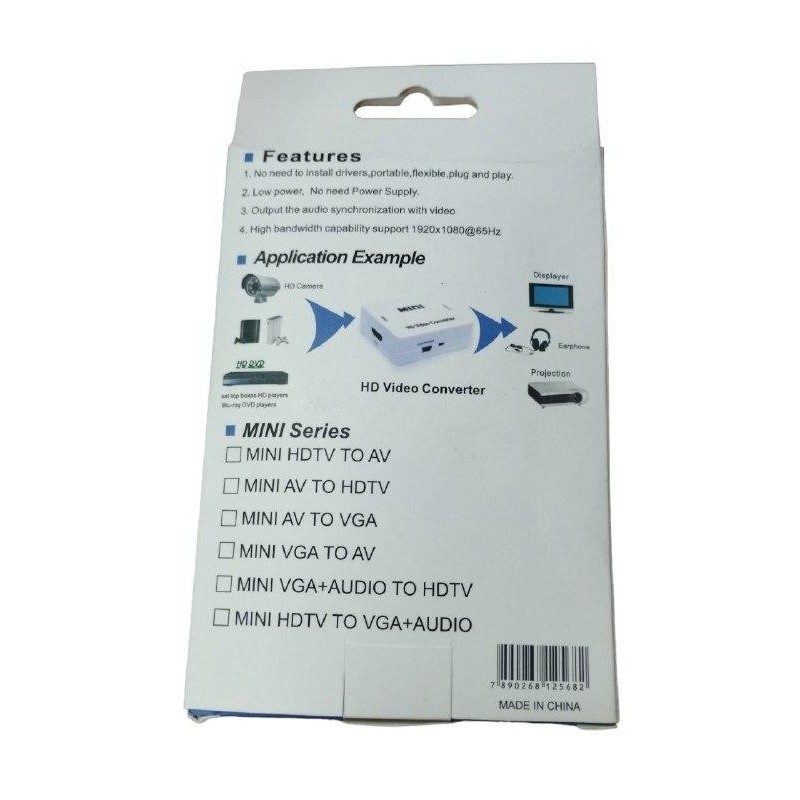 Конвертор для передачі відео і аудіо сигналу / Mini VGA2HDMI / Білий
