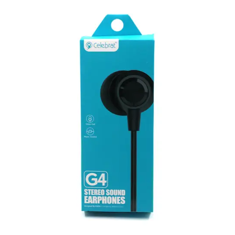 Навушники CELEBRAT G4 провідні вакуумні / Чорні
