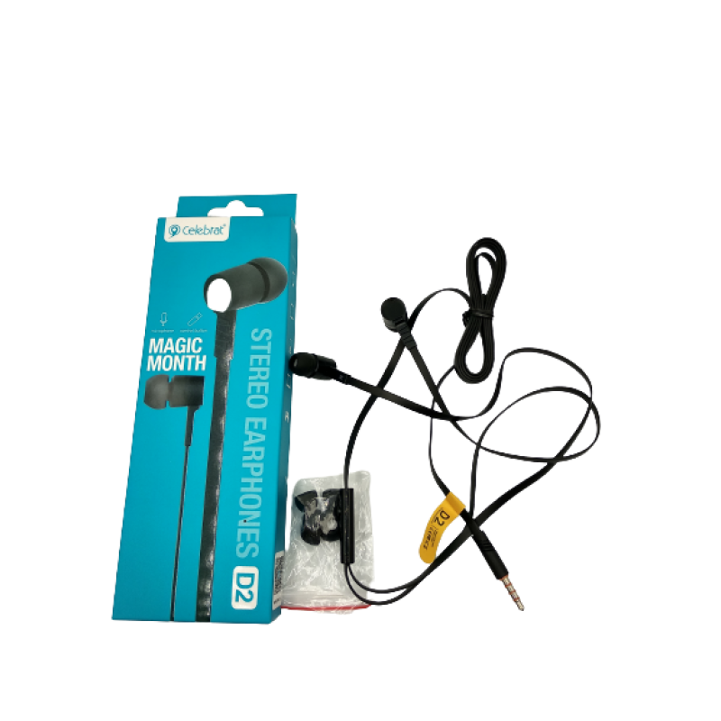 Наушники CELEBRAT D2 проводные вакуумные / Черные