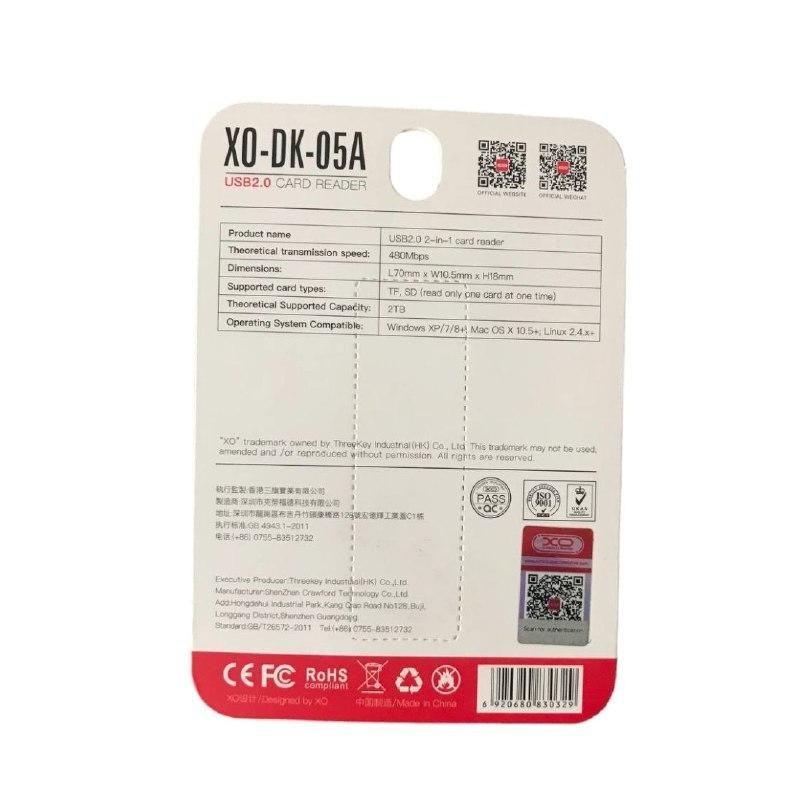 Картрідер XO-DK-05A USB 2.0 / Перехідник 2 ТБ / Чорний