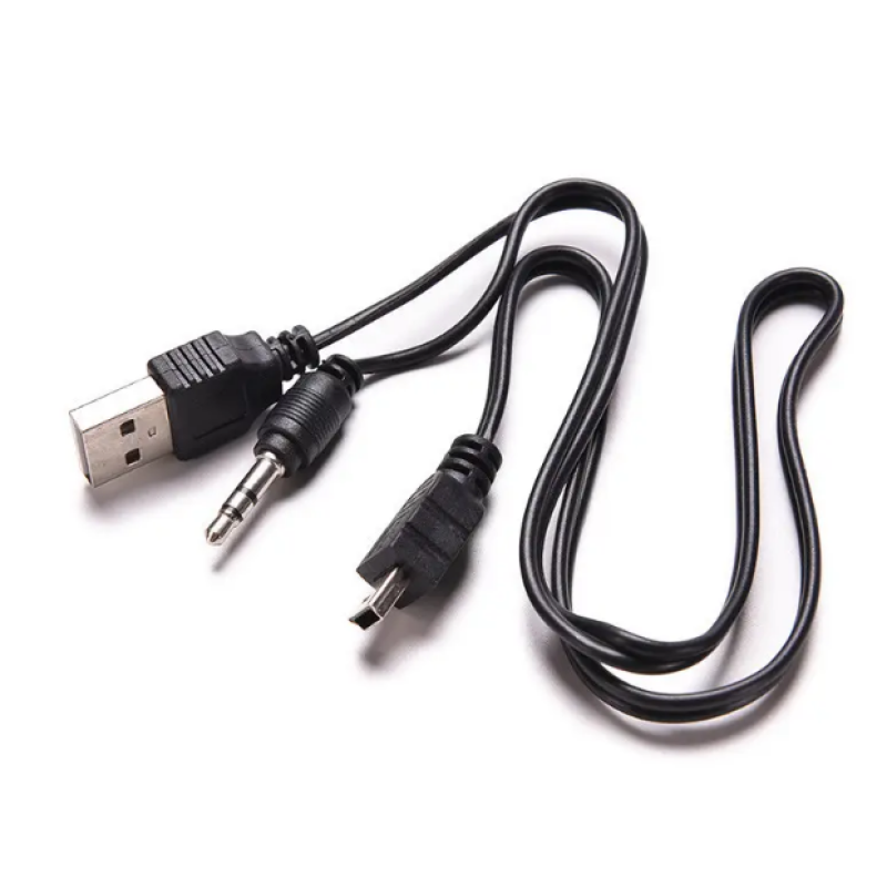 Кабель Mini USB jack 3.5 / для Колонок MP3 Плеєра Аудіо Стерео / 0.5 метра / Черный