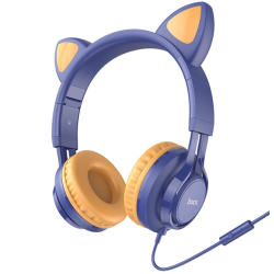 Навушники HOCO W36 Cat ear headphones with mic / Синій