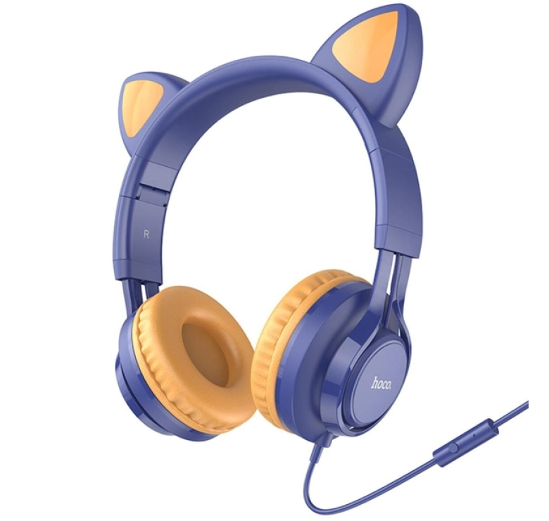 Навушники HOCO W36 Cat ear headphones with mic / Синій