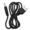 Кабель USB - DC 3.5 mm для ліхтариків, нічників / 1 метр / Чорний