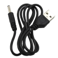 Кабель USB - DC 3.5 mm для ліхтариків, нічників / 1 метр / Чорний