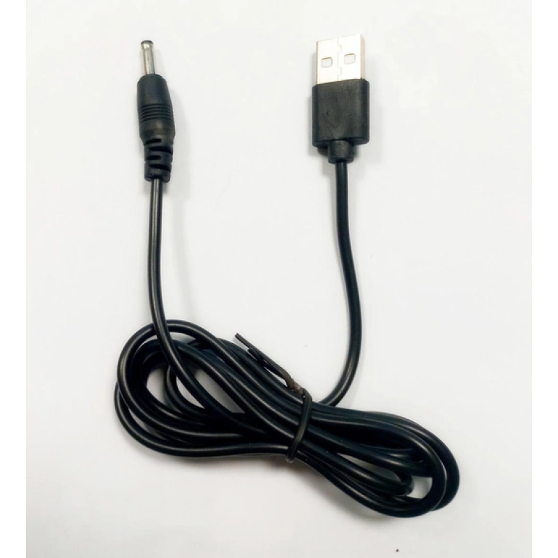 Кабель USB - DC 3.5 mm для ліхтариків, нічників / 1 метр / Чорний