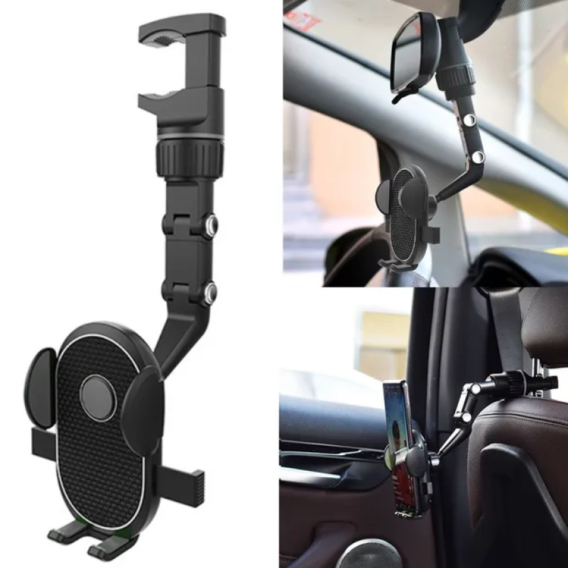 Автомобильный держатель для телефона UNIVERSAL CLIP / компактная подставка для смартфона / Черный