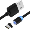 Магнітний кабель Type C X-Cable / Круглий 360 градусів / Чорний