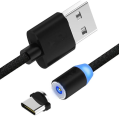 Магнітний кабель Type C X-Cable / Круглий 360 градусів / Чорний