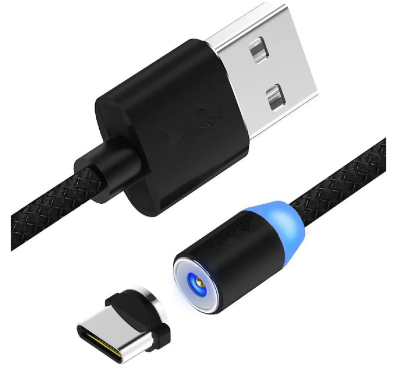 Магнітний кабель Type C X-Cable / Круглий 360 градусів / Чорний