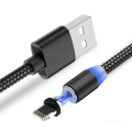 Магнітний кабель Lightning X-Cable / Круглий 360 градусів / Чорний
