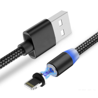 Магнітний кабель  Lightning X-Cable / Круглий 360 градусів / Чорний