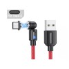 Магнітний кабель USLION 2 в 1 / Type-C - USB / 540 градусів / Круглий / 200 см. / Червоний