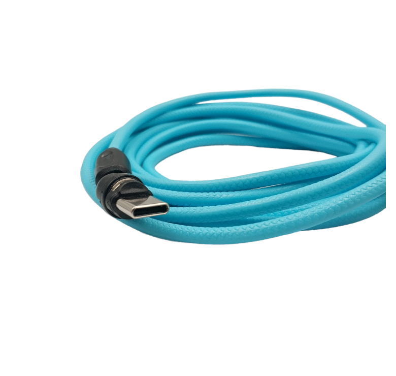 Магнітний кабель USLION 2 в 1 / Type-C - USB / 540 градусів / Круглий / 100 см. / Блакитний