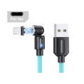 Магнітний кабель USLION 2 в 1 / Lightning (Iphone) - USB / 540 градусів / Круглий / 100 см. / Блакитний