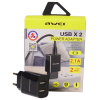 Блок живлення Awei C3 / Адаптер AWEI 2 USB / швидка зарядка (7658) / Чорний