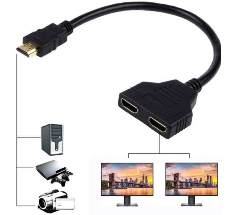 Адаптер розгалужувач HDMI на 2 HDMI (спліттер)