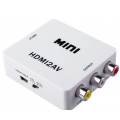 Конвертер HDMI to AV RCA тюльпан переходник / Адаптер 1080p з живленням / Білий