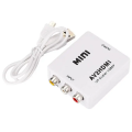 Конвертер AV RCA(тюльпан) в HDMI переходник / Адаптер 1080p з живленням / Білий
