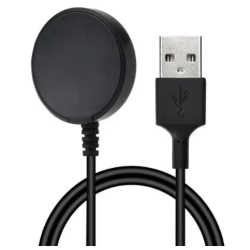 Безпровідний зарядний пристрій для годинників смарт Samsung Galaxy Active 1/2 / Watch 3,4,5 Pro; 6; 6 класичний / 1 метр / Чорний