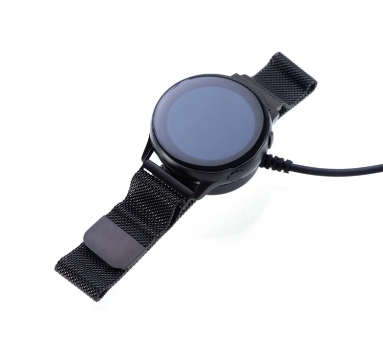 Безпровідний зарядний пристрій для годинників смарт Samsung Galaxy Active 1/2 / Watch 3,4,5 Pro; 6; 6 класичний / 1 метр / Чорний