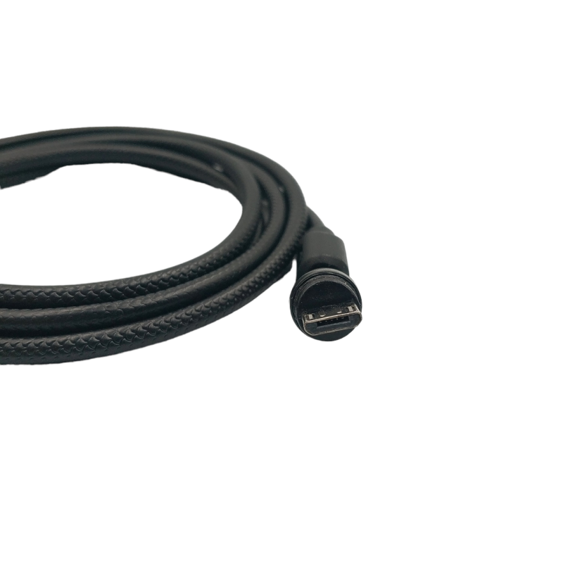 Магнітний кабель USLION 2 в 1 (Швидка зарядка 5A) Micro - USB / 540 градусів / Круглий / 100 см / Чорний