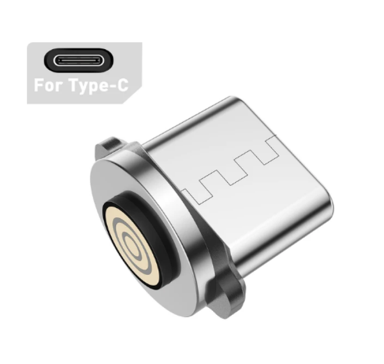 Магнітний кабель USLION 2 в 1 (Швидка зарядка 5A) / Type-C - USB / 540 градусів / Круглий / 100 см. / Чорний