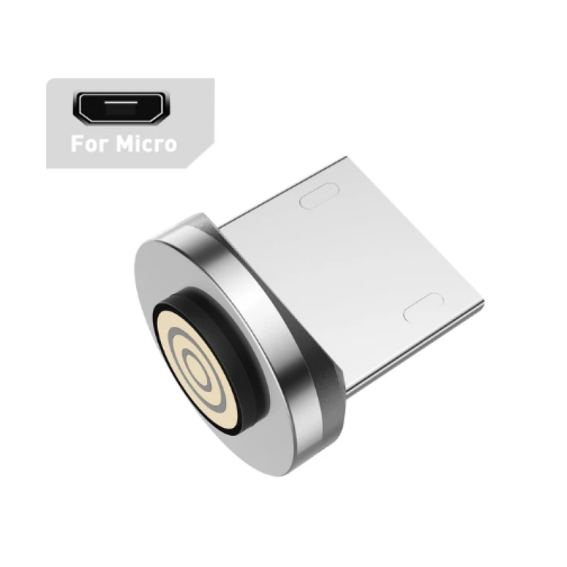 Магнитный кабель USLION 2 в 1 (Быстрая зарядка 5A) Micro - USB / 540 градусов / Круглый / 100 см. / Синий