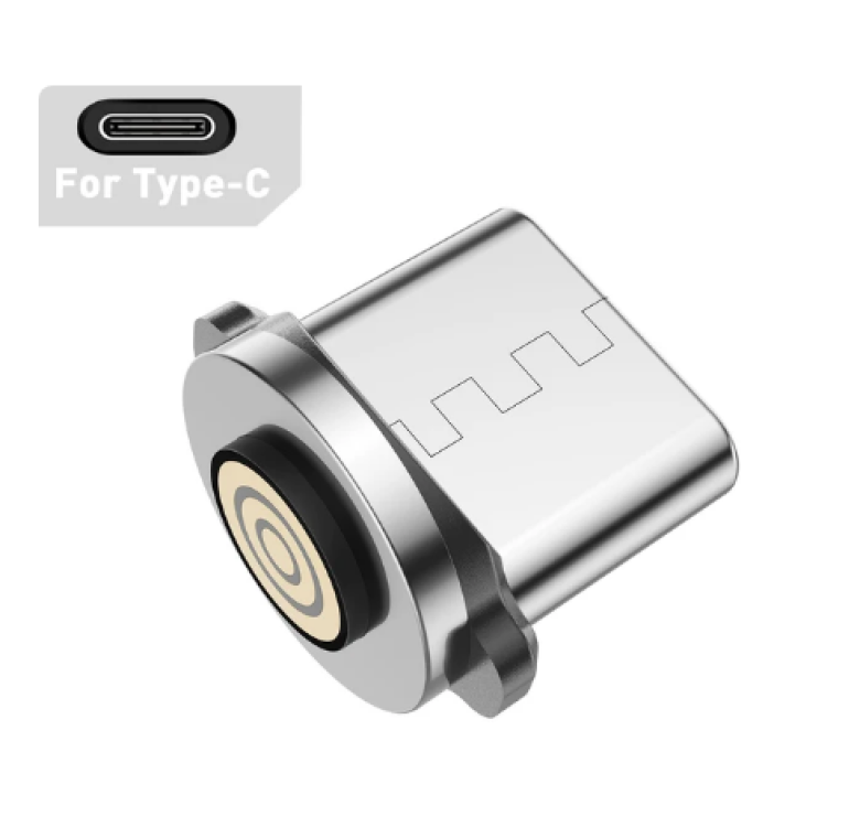Магнітний кабель USLION 2 в 1 (Швидка зарядка 5A) / Type-C - USB / 540 градусів / Круглий / 100 см. / Синій