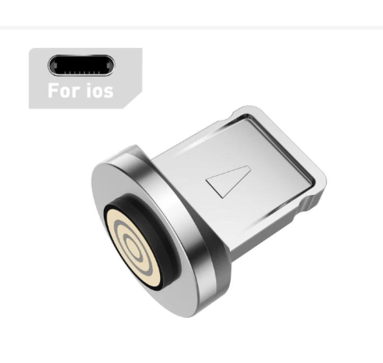 Магнітний кабель USLION 2 в 1/(Швидка зарядка 5A)Lightning (Iphone)/ 540 градусів / Круглий / 100 см. / Синій