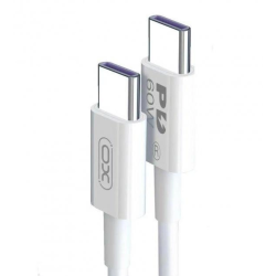 Кабель XO-NB-Q190A / Type C на Type C / для смартфонов / PD 60 ватт / 1 метр / Белый