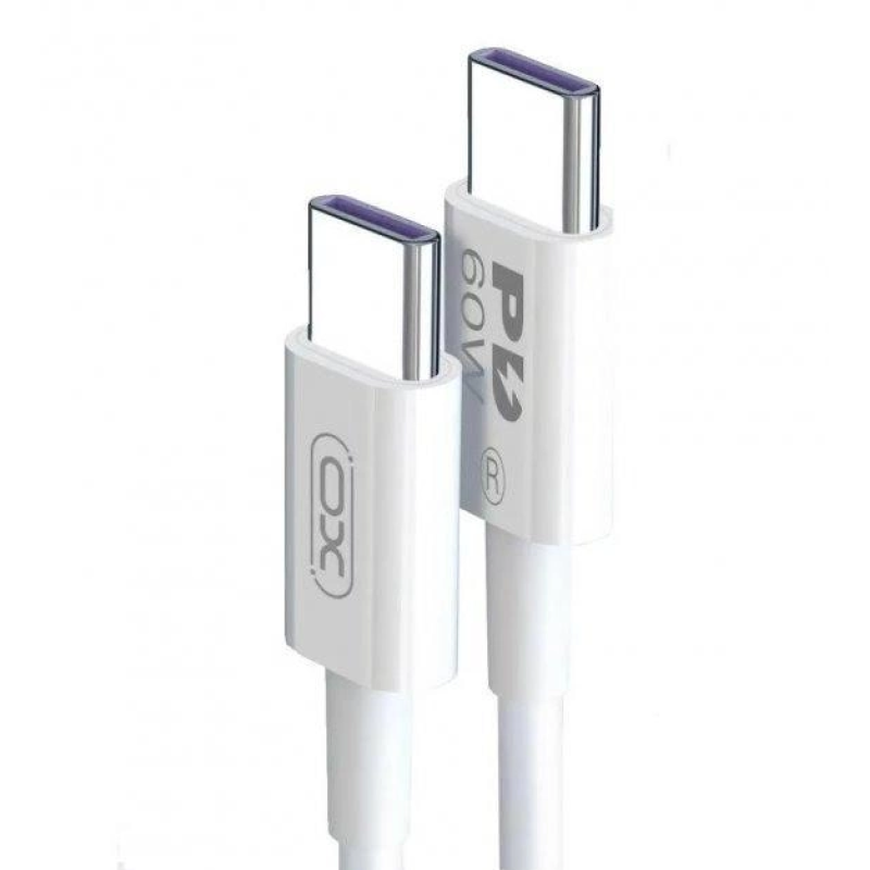 Кабель XO-NB-Q190A / Type C на Type C / для смартфонів / PD60 ват / 1 метр / Білий