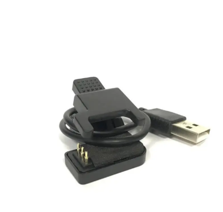 Адаптер USB кабель для смарт-годин на 3 контакти (3 мм) 30 см./ Зажим для зарядного пристрою / Чорний
