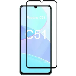 Загартоване захисне скло на Realme C51 з Чорною рамкою