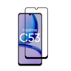 Загартоване захисне скло на Realme C53 з Чорною рамкою