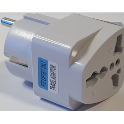 Перехідник мережевий універсальний (MULTI гніздо), Євро/ 250V 10A / Білий