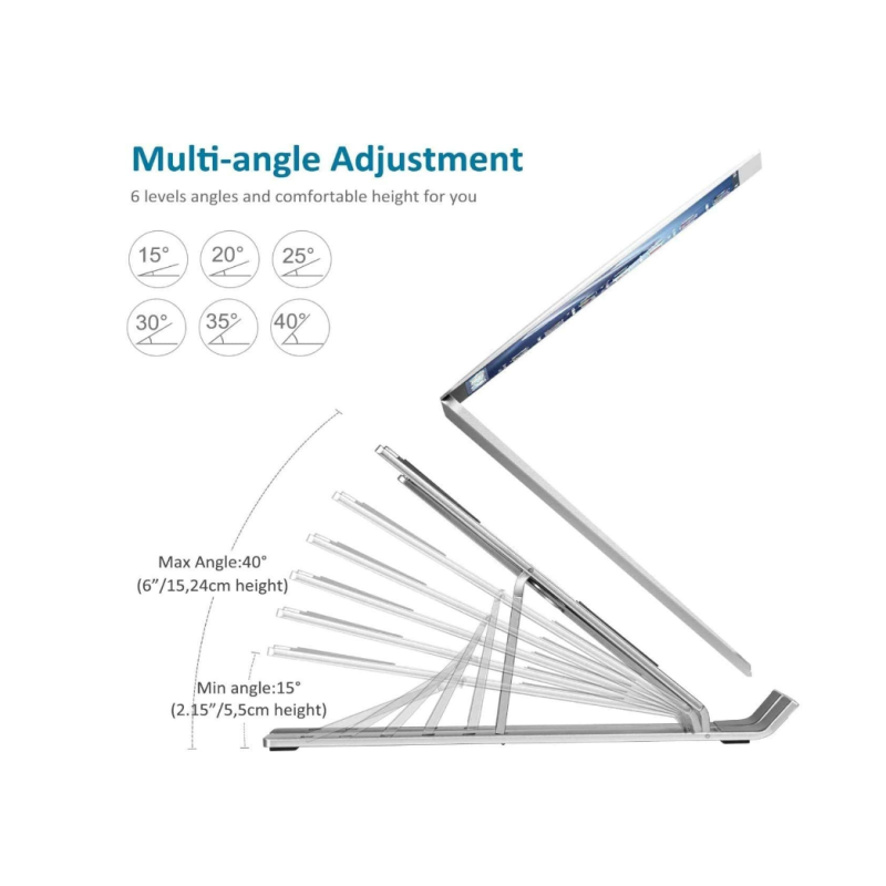 Розсувна підставка для планшета та ноутбука P1 25х22 см / Multi Position foldable notebook (7128) / Білий
