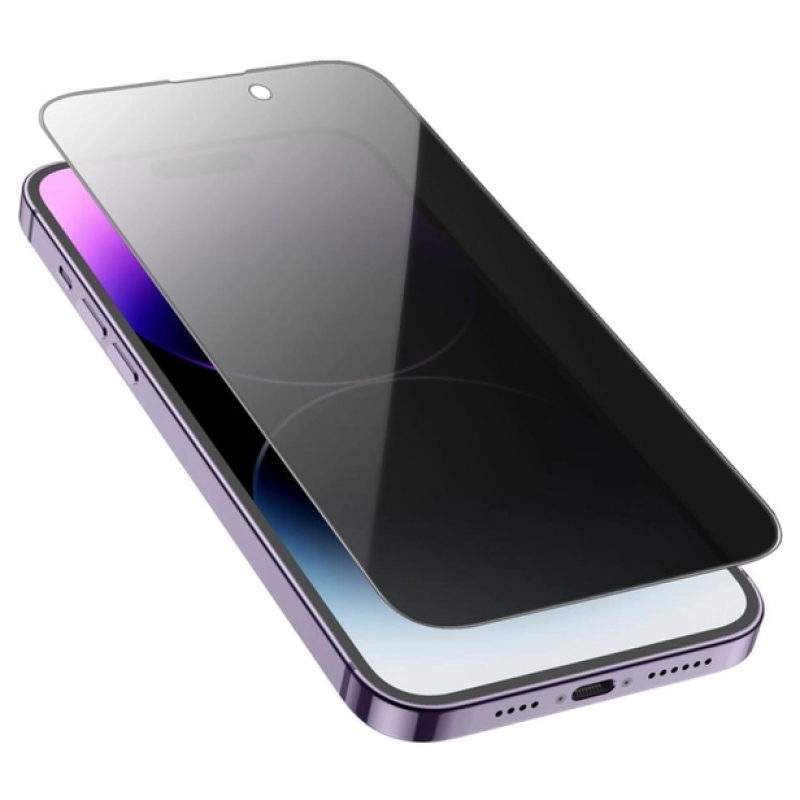 Закаленное стекло HOCO G15 на Iphone 15 Plus Антишпион / Полное покритие / Черная рамка