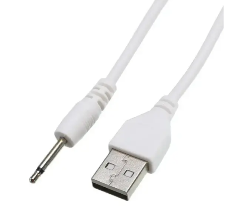 Зарядний кабель USB для вібро масажерів 2,5 мм (17 мм)
