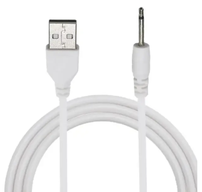 Зарядний кабель USB для вібро масажерів 2,5 мм (17 мм)