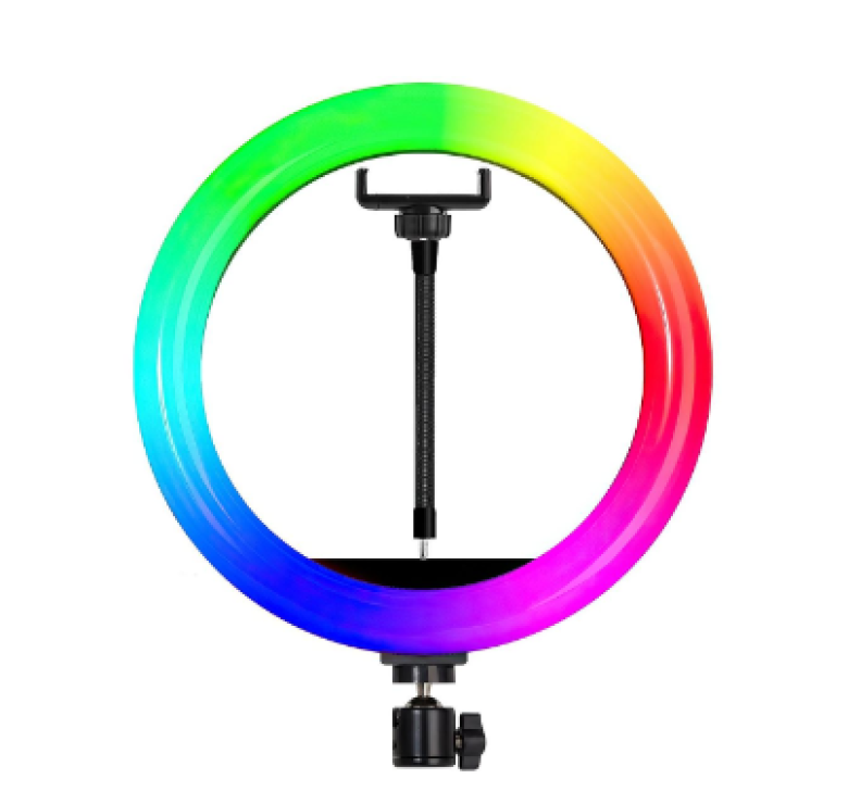 Кільцева лампа для селфі MJ-33 (33см) RGB LED