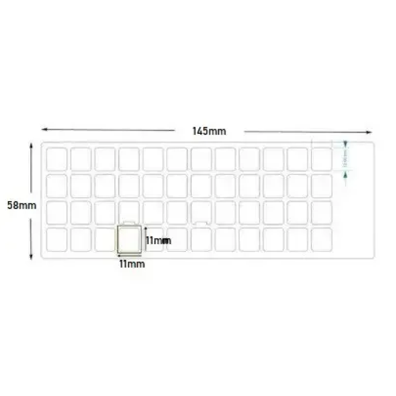Наклейка на клавіатуру / Прозора основа (українські та російські літери) / Червоний