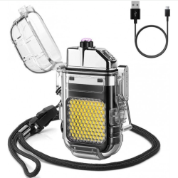 Електроімпульсна запальничка ARC Lighter 209 дугова / USB запальничка з ліхтариком / Чорна