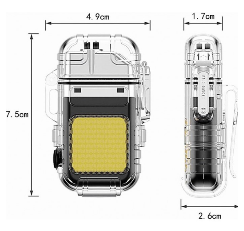 Електроімпульсна запальничка ARC Lighter 209 дугова / USB запальничка з ліхтариком / Чорна