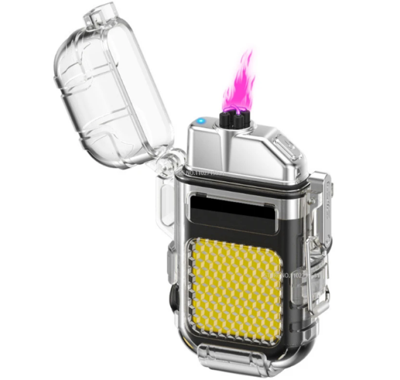 Електроімпульсна запальничка ARC Lighter 209 дугова / USB запальничка з ліхтариком / Чорна